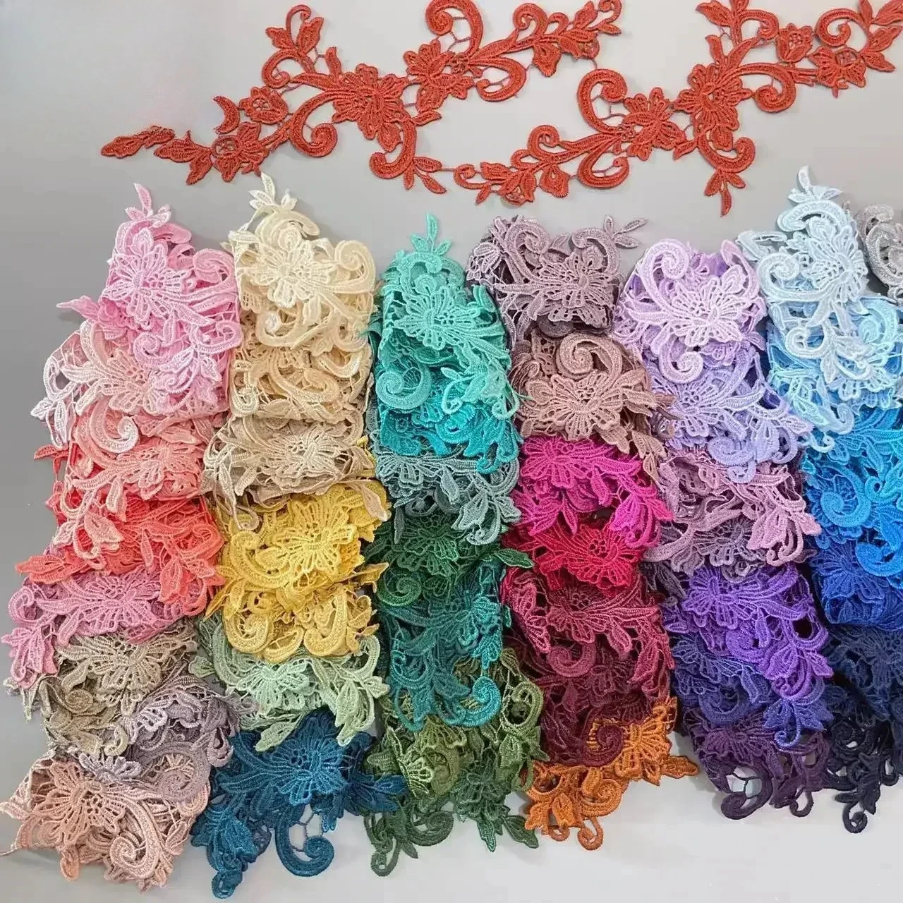 20 Pieces New European Style Fashion Hand Sewn Water-soluble Lace Embroidery Patches, DIY Wedding Dress Clothing Accessories