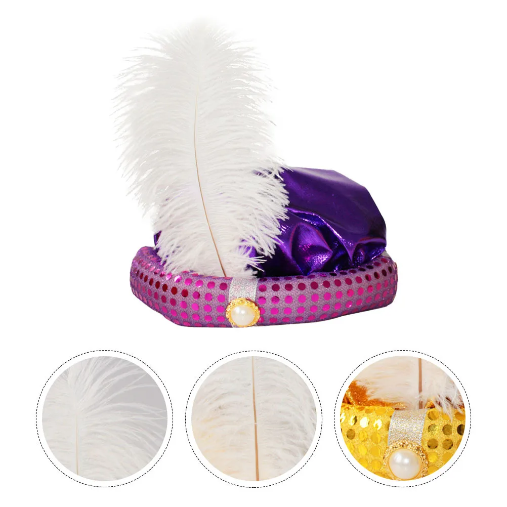 2 pcs Hat Stage Performance Accessories Premium Reflective Sequins For Halloween Cosplay Party Stage Performance Accessories