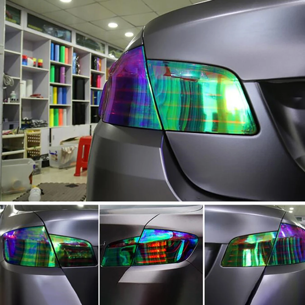 30*100 سنتيمتر Charmeleon السيارات التصميم المصابيح الأمامية سيارة المصابيح الخلفية شفافة أضواء الفينيل فيلم تغيير لون ملصقات السيارات الملحقات #6