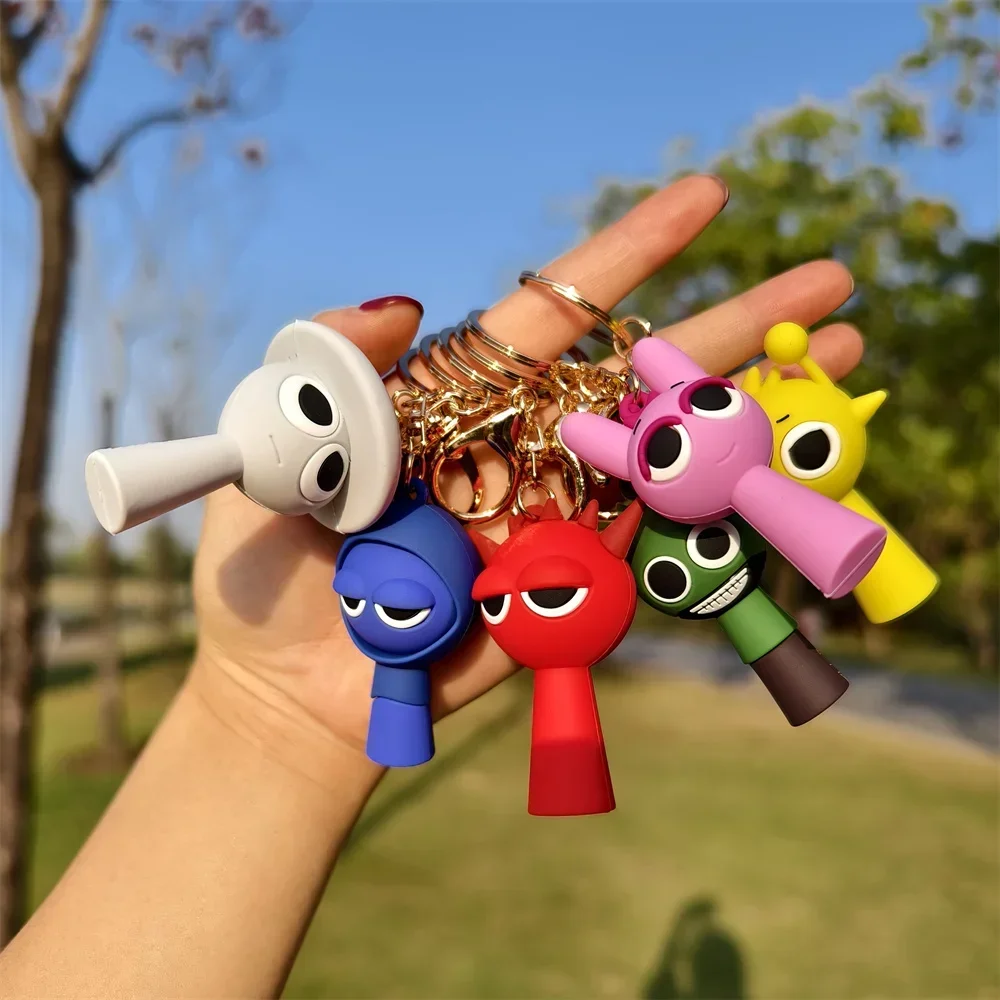 

Game Sprunki Keychain Cartoon Sprunki Oren Raddy Gray Brud Vineria For Child Early Education Keyring Jewelry Fans Gifts