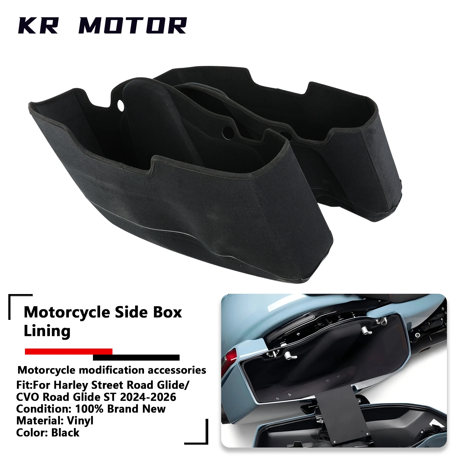 Motorcycle Saddlebag Lining Compartment Liners Fit For Harley Touring CVO Street Glide Road Glide FLTRX ST FLTRXSE 2024-2026