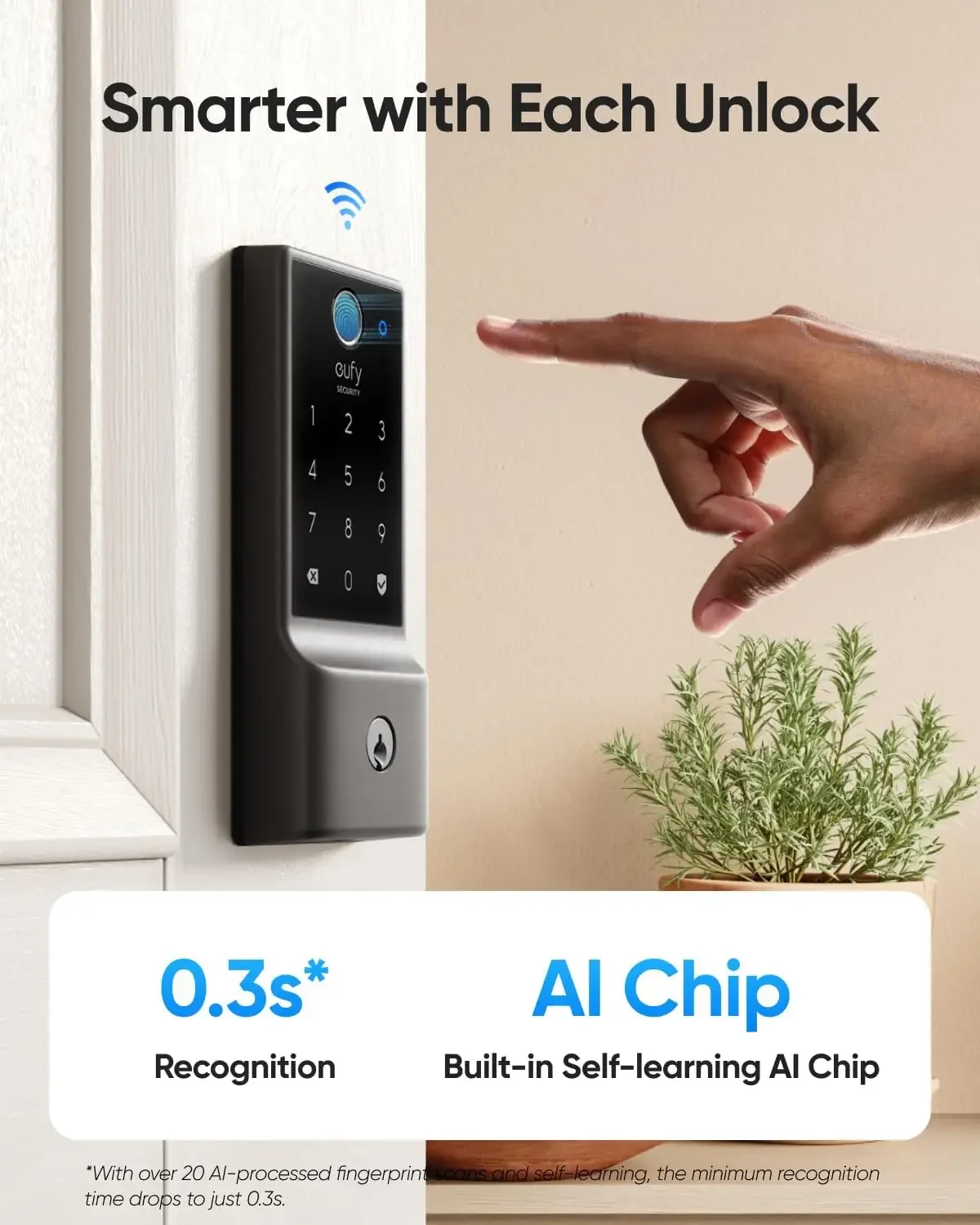 Security Smart Lock C220, Fingerprint Keyless Entry Door Lock, Built-in Wi-Fi, App Remote Control