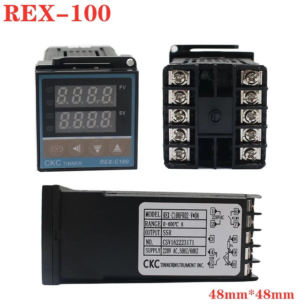 REX-C100 Digital PID Temperature Controller 0 to 999 Degree 240V REX-C100 Thermostat with Relay/Solid State Output