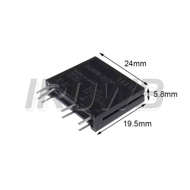 1Pcs 202P 5V 12V 24V DC-AC Solid State Relay Module G3MB-202P G3MB PCB SIP SSR AC 240V 2A Snubber Circuit Resistor Relay Switch