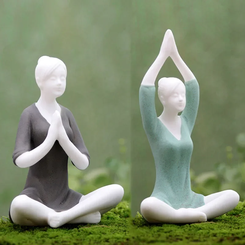 Vilead Yoga Statue Women Figure Meditation Sculpture Zen Living Room Bedroom Decoration Accessories