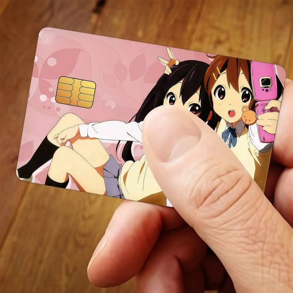Anime Flag K-ON! Credit Card Public Transportation Cards Sticker Waterproof Card Face Decoration 4PCS