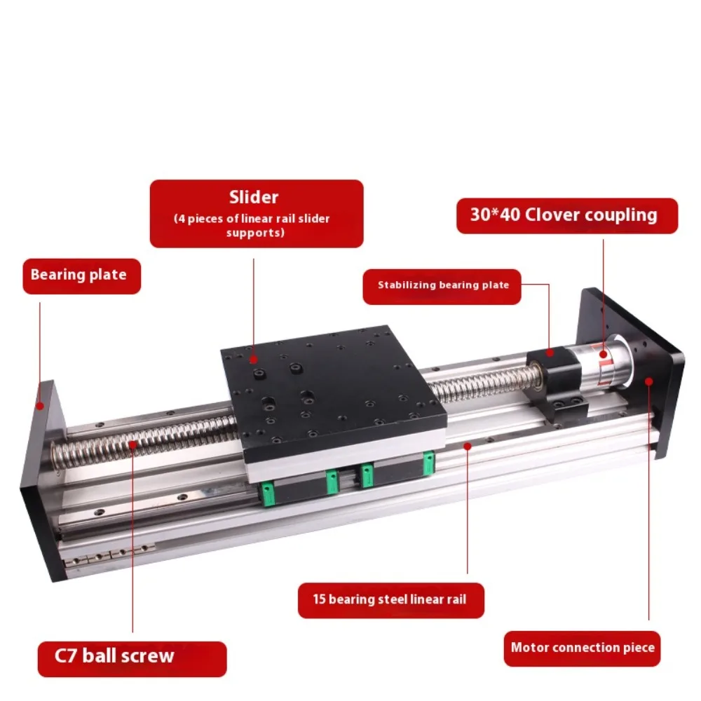 Módulo deslizante lineal de alta resistencia GX150, módulo lineal móvil de tornillo de bola de carril doble de alta precisión
