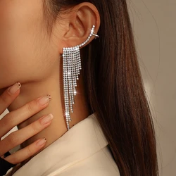 Luxury Women's Earrings Statement Earring Long Full Rhinestone Earrings For Women Tassel Crystal Earrings Weddings Party Jewelry