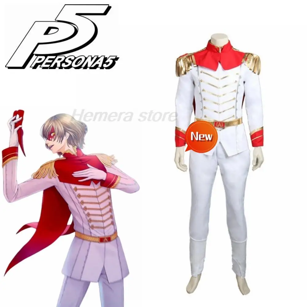 

Anime Persona 5 Cosplay Goro Akechi Costume White Suits Outfits Sizes Christmas Gifts