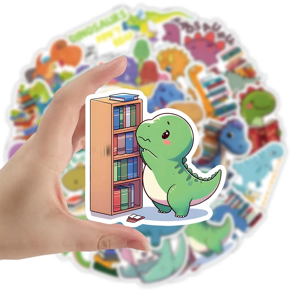 10/30/50PCS Book Dinosaurs Stickers Funny Kids Toy Decals DIY Laptop Phone Car Bike Skateboard Waterproof Sticker Graffiti Gift