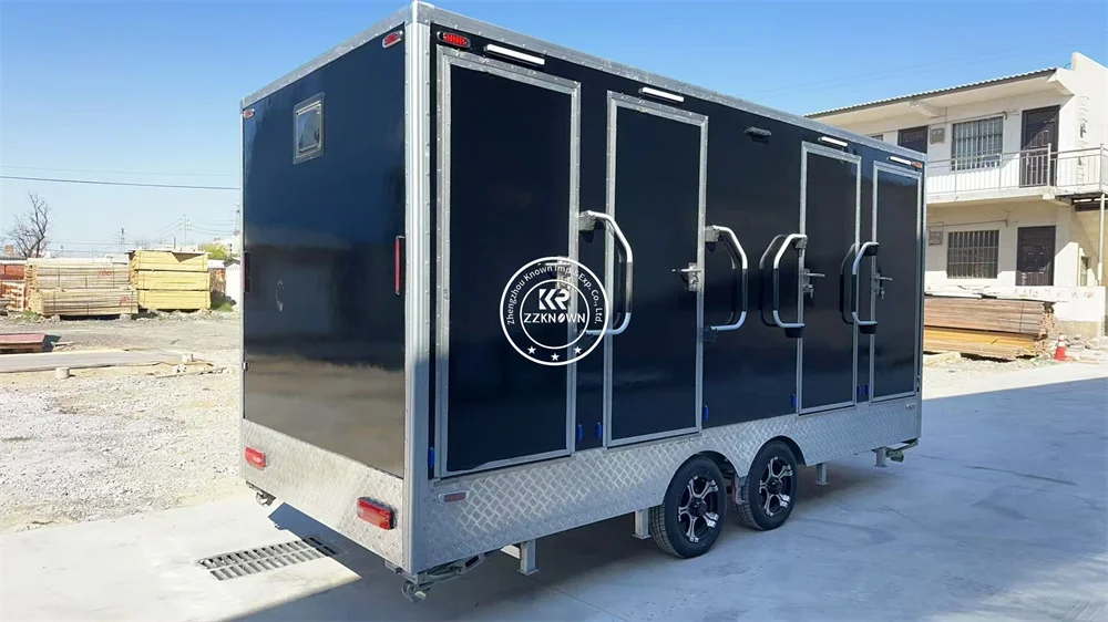 Remolque de baño móvil estándar australiano, baño exterior de lujo, remolque de inodoro de Camping prefabricado personalizado