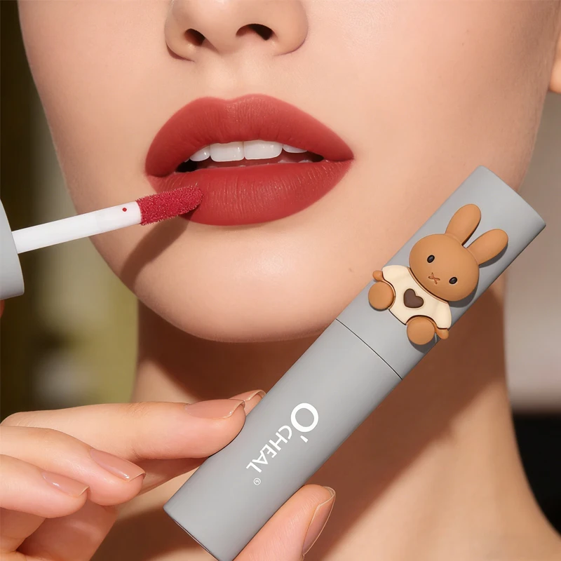 Matte Lip Gloss, Cartoon Appearance, Available in Multiple Colors, Long-Lasting Waterproof, Ideal Holiday Gift for Girls