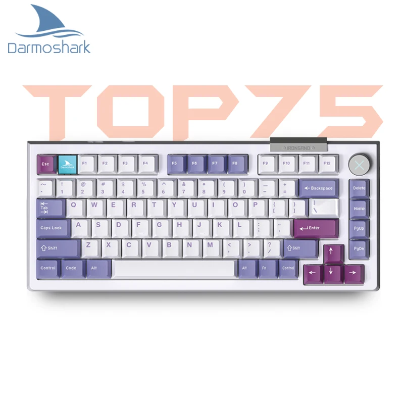 

Darmoshark TOP75 81 Keys 75% RGB Bluetooth 5.0/2.4G Wireless/Wired Gaming Mechanical Keyboard Hot-Swap Customizable Mini Display