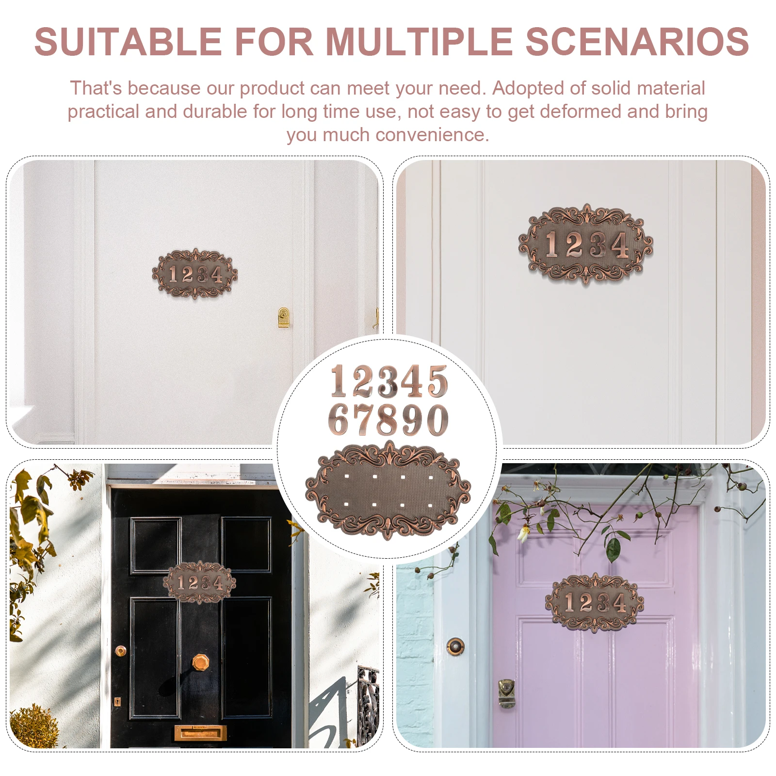 

1 Set Vintage Numbers For Outside Design Reflective Mailbox Front Door Plaque Address Signs Home Decor