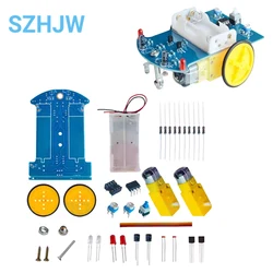 Cheap D2-1 Smart Robot Car kits tracking Car Photosensitive Robot kits Parts for DIY Electric Toy No Battery