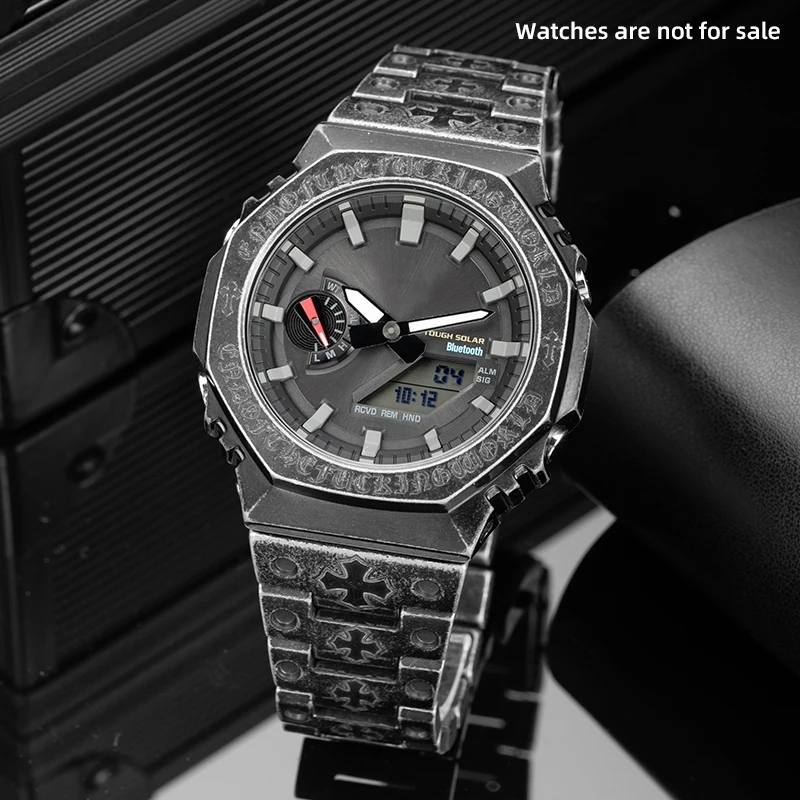 316L stainless steel case&band Retro style Mod kit For Casio G-SHOCK 5611 GA-2100 GA-B2100 metal bezel&strap Replace accessories