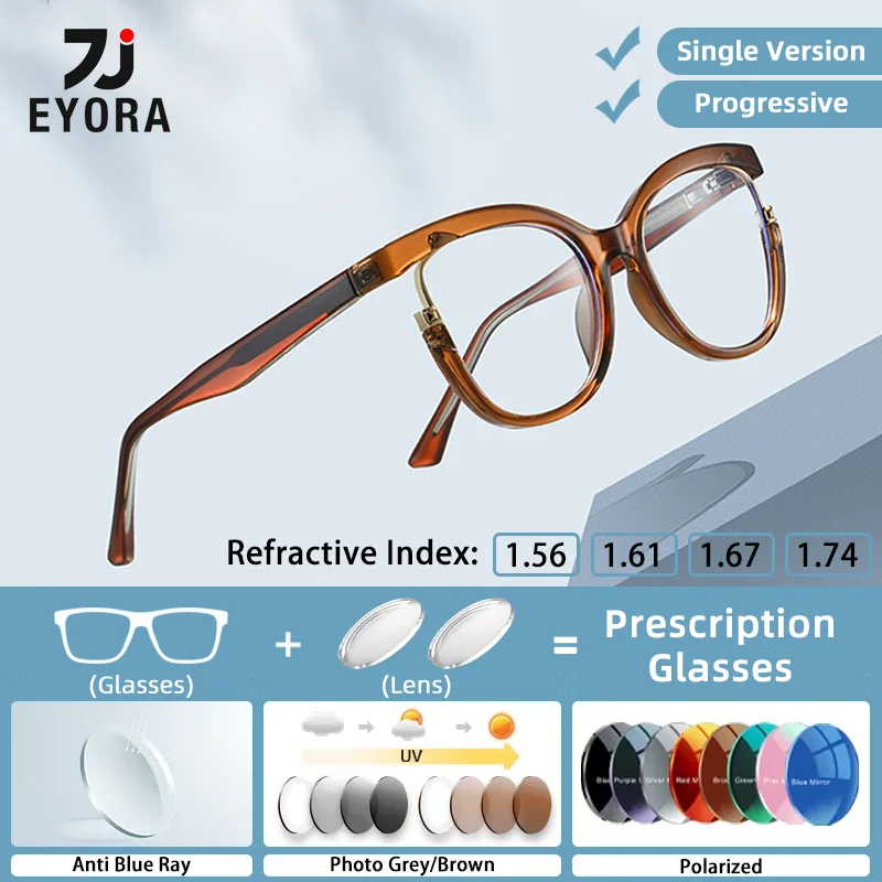 

EYORA Currents Butterfly-framed Reading Glasses Myopia Eyewear Hyperopia Anti Blue Light Progressive Photochromic Eyeglasses