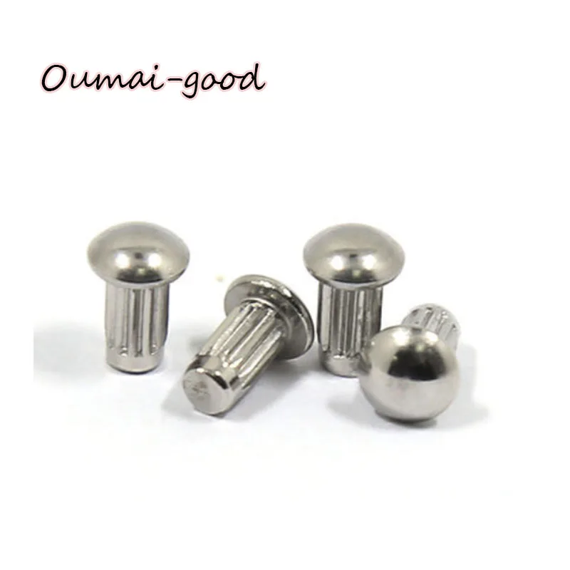 100pcs 304 Stainless Steel GB827 Nameplate Rivet Knurled Nameplate Trademark Solid Rivet M1.6 M2 M2.5 M3