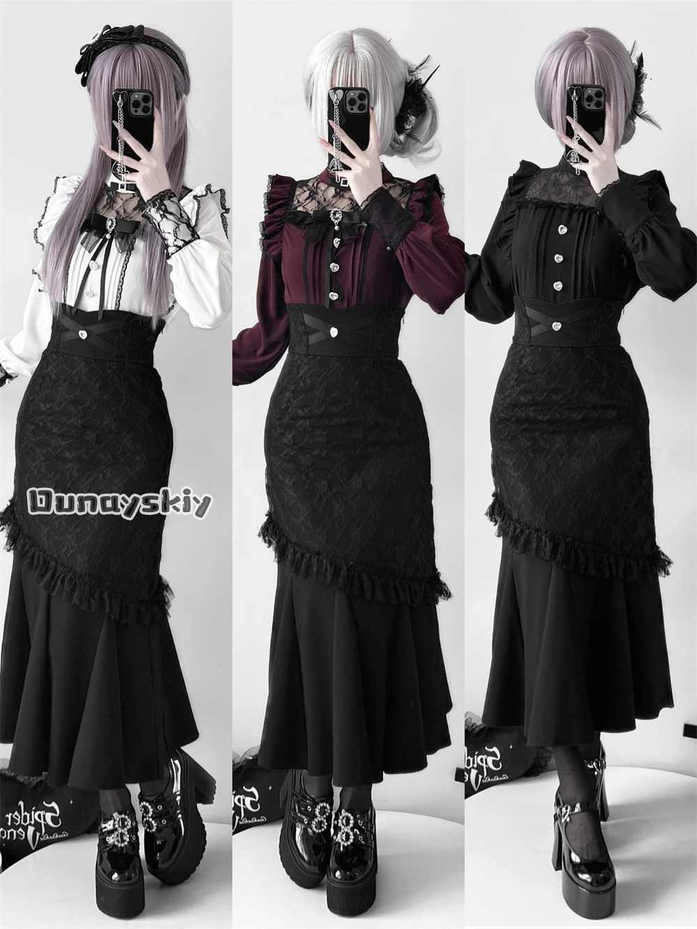 

Готическая Лолита, длинная юбка, костюмы для косплея Y2k, наряд Jirai kei, женское платье, винтажное кружевное лоскутное платье Victoria, костюм для ролевых игр