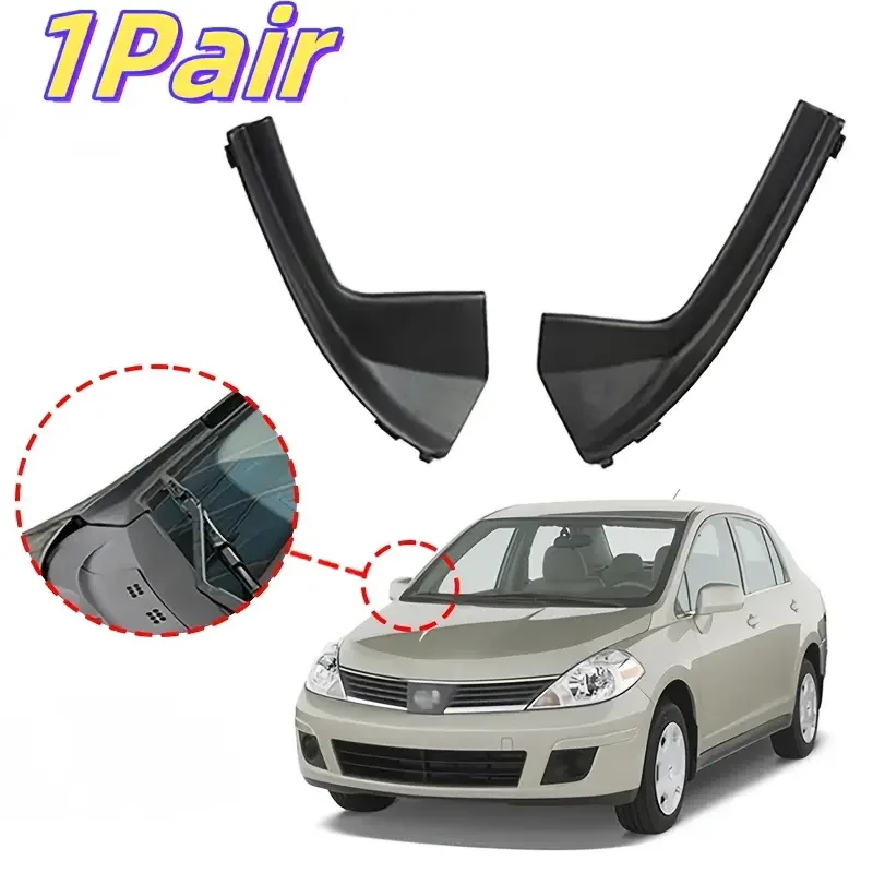 

1pair Car Cowl Grille Outer Cover For Nissan Versa Tiid Latio C11 2005-2010 Front Windshield Lower Corner External Trim Car Part