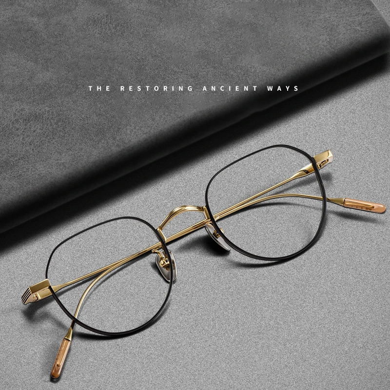 

Higher Quality Pure Titanium Glasses Frame For Men Vintage Japan Luxury Eyewear Ultra-light Optical Prescription Eyeglasses