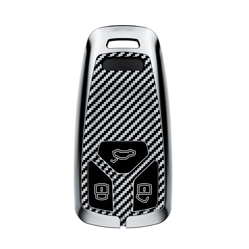 Zinc Alloy Key Cover for Audi A6L A8L A7, Sleek Protective Case for Car Key Fob & Key Ring
