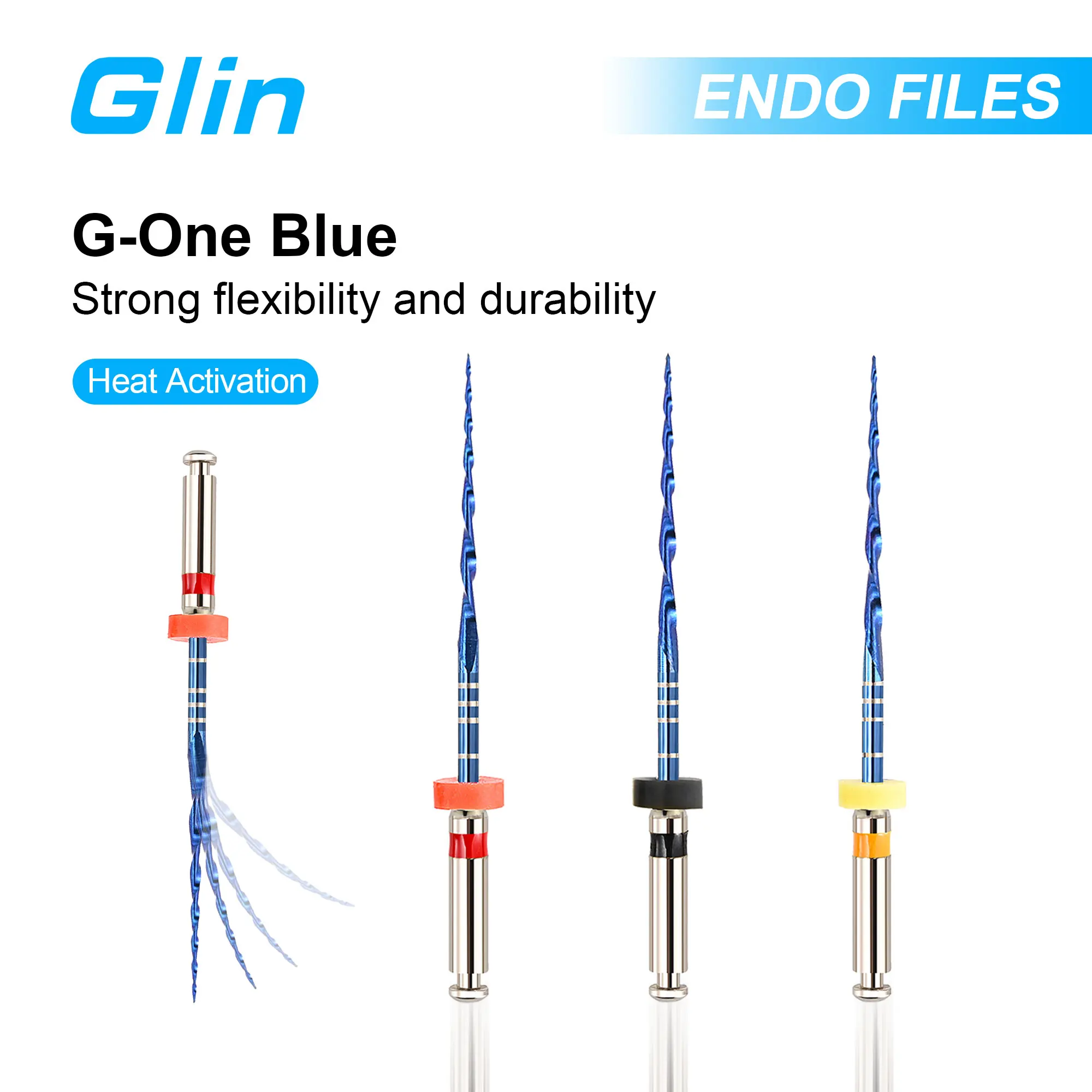 

Glin Reciprocate Dental Endo Flexible Rotary Root Canal Files Niti Blue Material Dentistry One File Only Reciprocating Motion