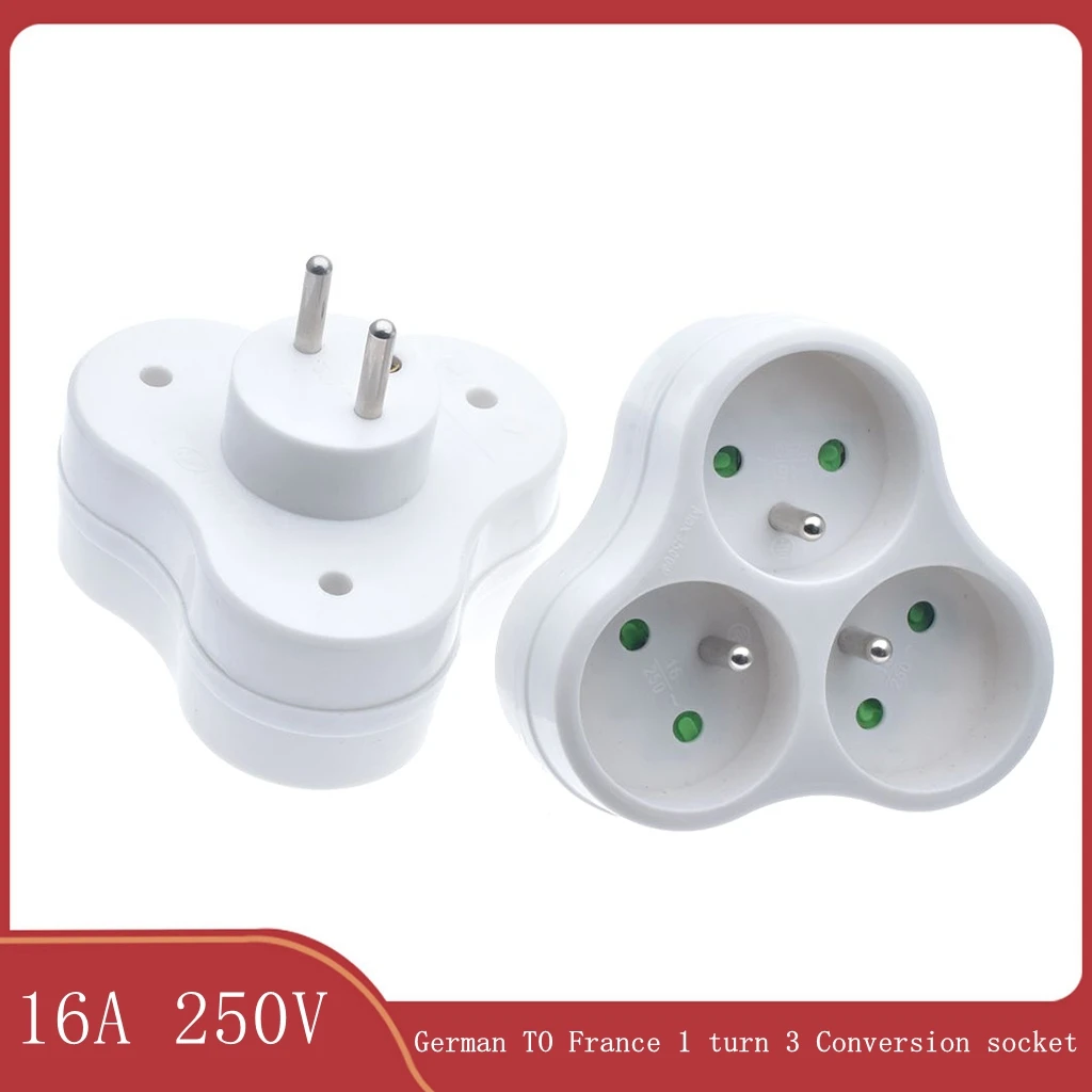 France standard power supply Conversion plug German standard converter Extended socket 1 turn 2/3 converter with Safety Shutter