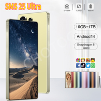 SMS 25 Ultra Cellphones Global Version Smartphone 5G Dual SIM Android 14 Cell Phone 7800mAh Mobile Phones Snapdragon 8 gen 3