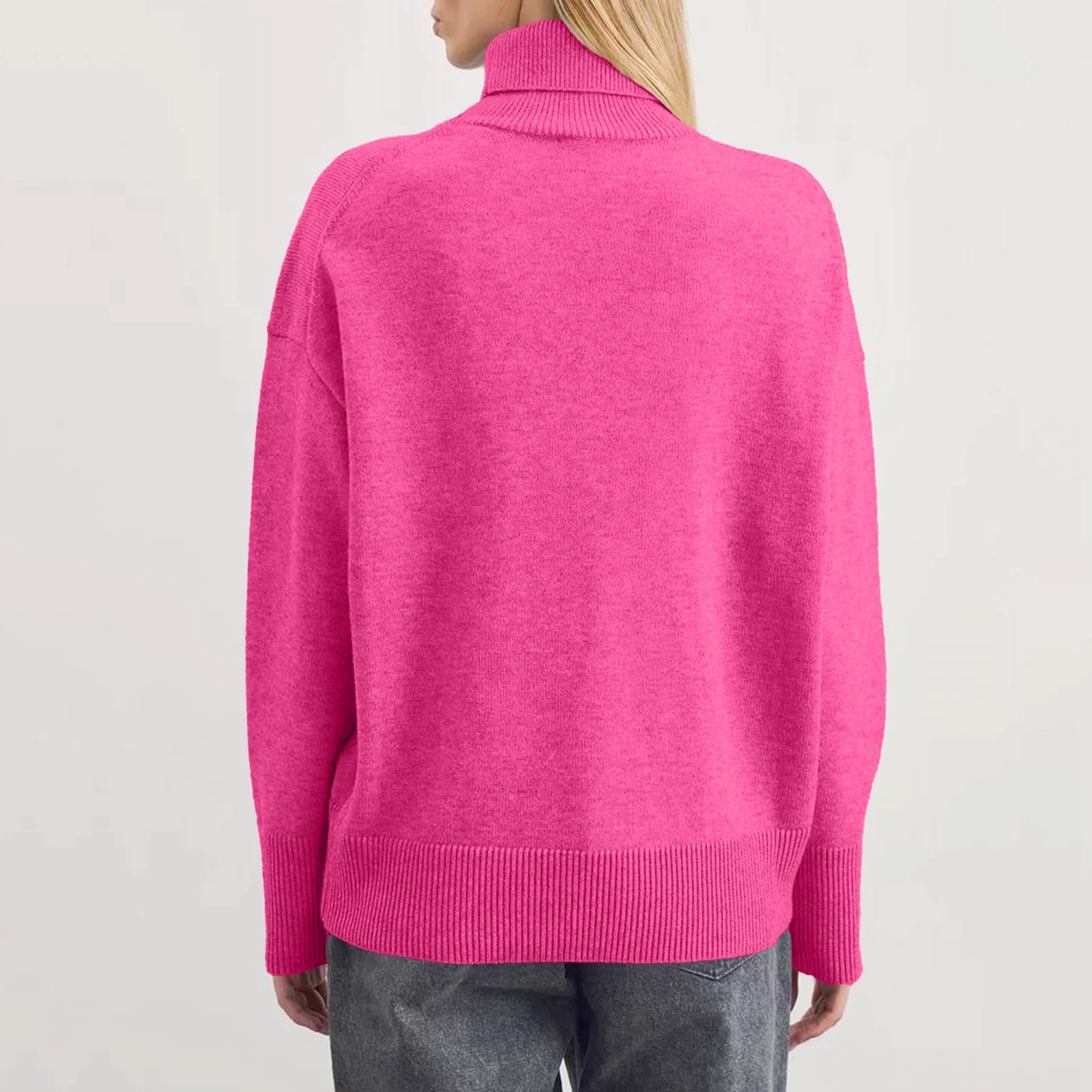 المرأة طويلة الأكمام الشتاء سترة سترة بلوفر مغزول الجولة الرقبة سترة البلوز محبوك سترة ملابس الشتاء امرأة