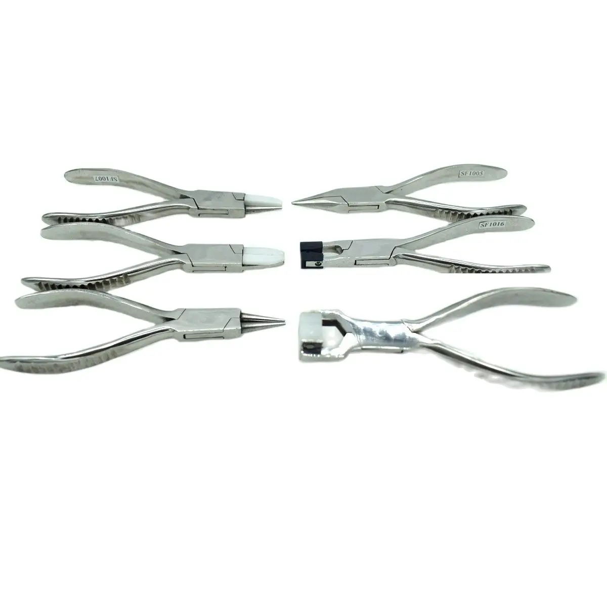 6pcs Stainless Steel Pliers Set Needle Nose Nylon Jaw Pliers Jewelry Making Hand Tool