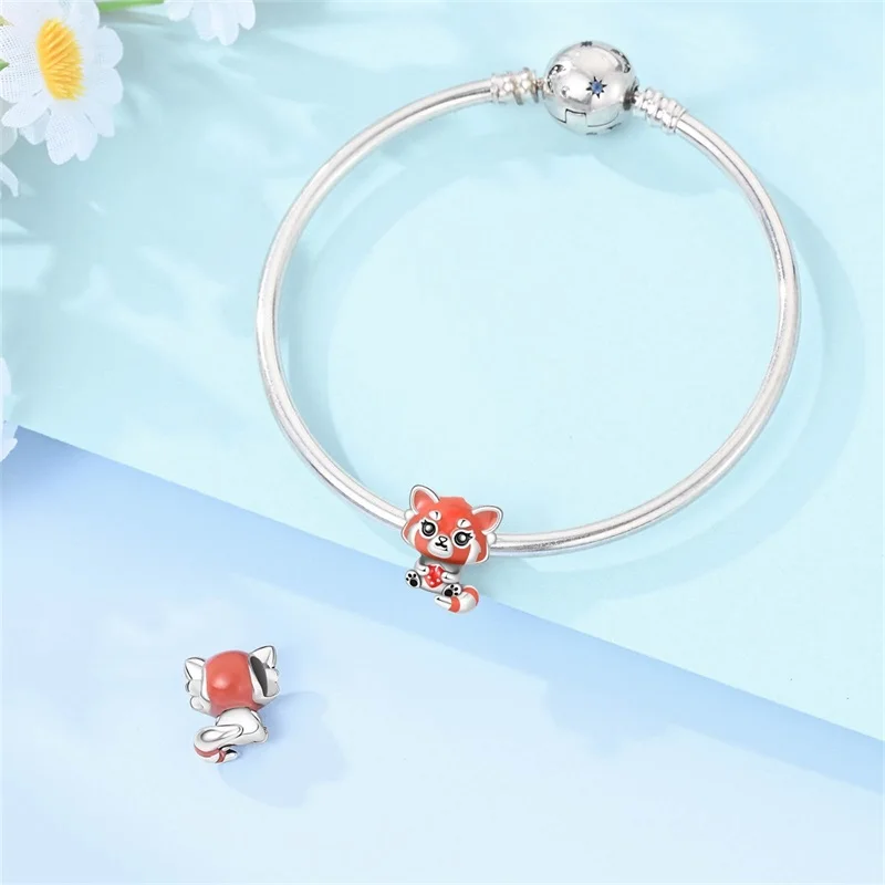 

New 925 Sterling Silver Raccoon Charms Beads Fit 3mm Original Bracelet DIY Women Exquisite Birthday Anniversary Jewelry Gifts