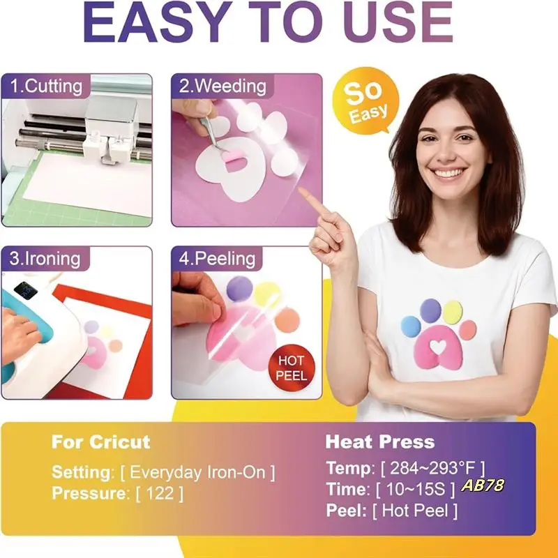 

12Pcs Bubble Vinyl Heat Transfer 3D Bubble HTV, DIY Iron-On Vinyl For T-Shirts, Easy To Cut And Weed