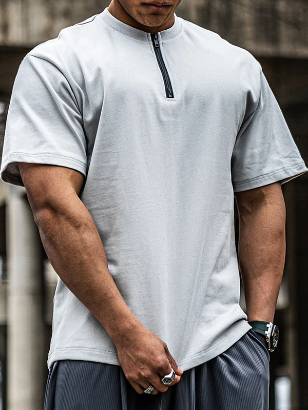 

Футболка большого размера на молнии свободного кроя ort Sve Fitn Спортивная одежда Повседневная летняя одежда irt Youth Faion Trend