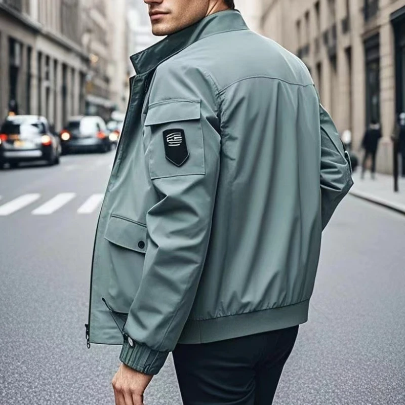 

Stand Collar Men's Jacket Spring Autumn 2025 Korean Edition Fashionable Coat Simple Versatile Casual Trendy Solid Color Jackets