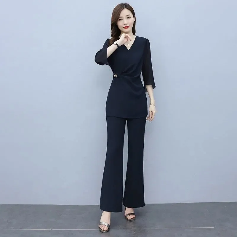 Leisure Temperament Set For Women in Summer 2024Fashion Professional Elegance High-end Socialite Two-piece set Trend Solid Color