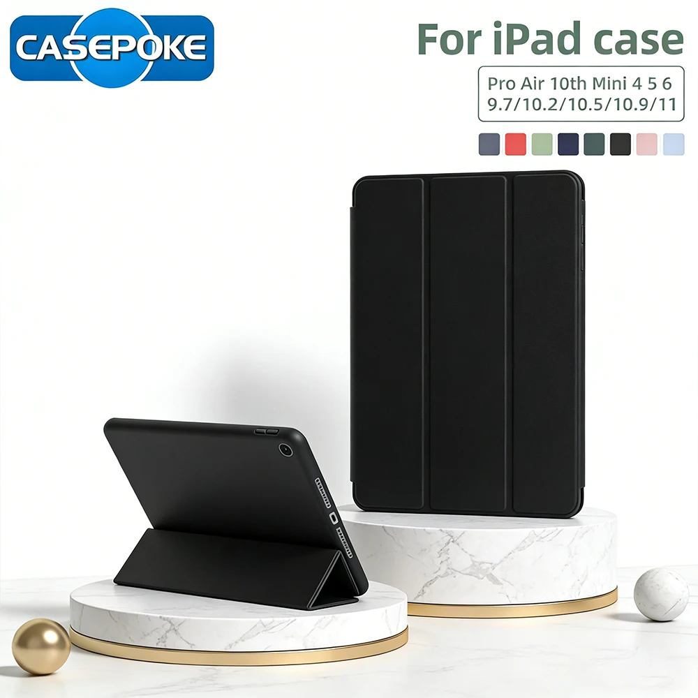 

Новый чехол для iPad 11 A16 (2026) для моделей 7/8/9/10-го поколений, Pro 11, 12.9, Mini 5, 6, Air 4, 5, 10.9 с функцией автоматического сна/пробуждения – идеальный подарок к школе
