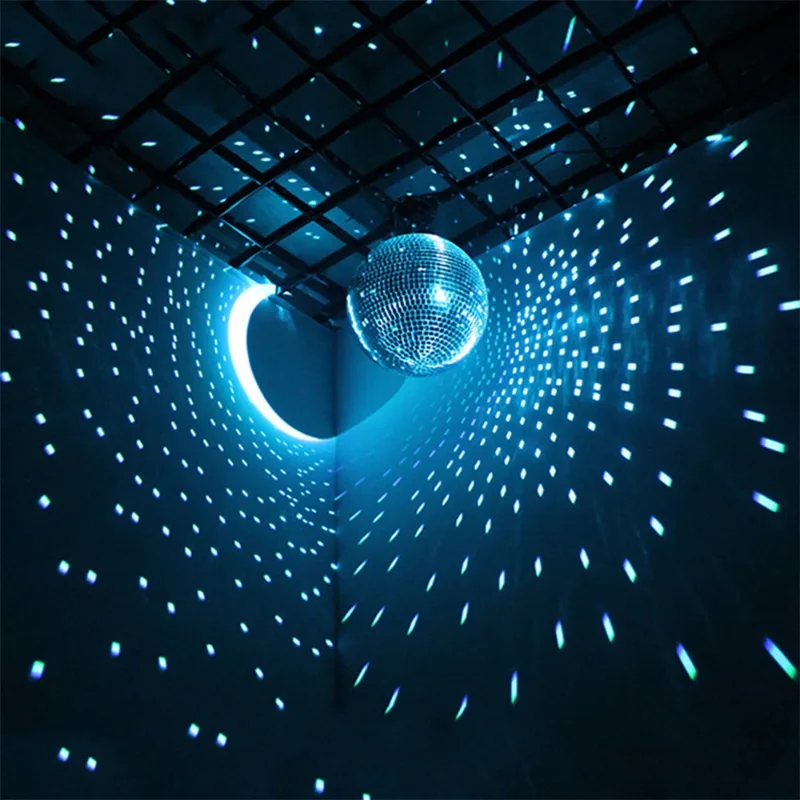 Bola de espejo de discoteca para fiesta, luz giratoria de escenario con cristal reflectante para KTV DJ Club, decoración navideña para el hogar, 2025 brillante, 1 Uds.
