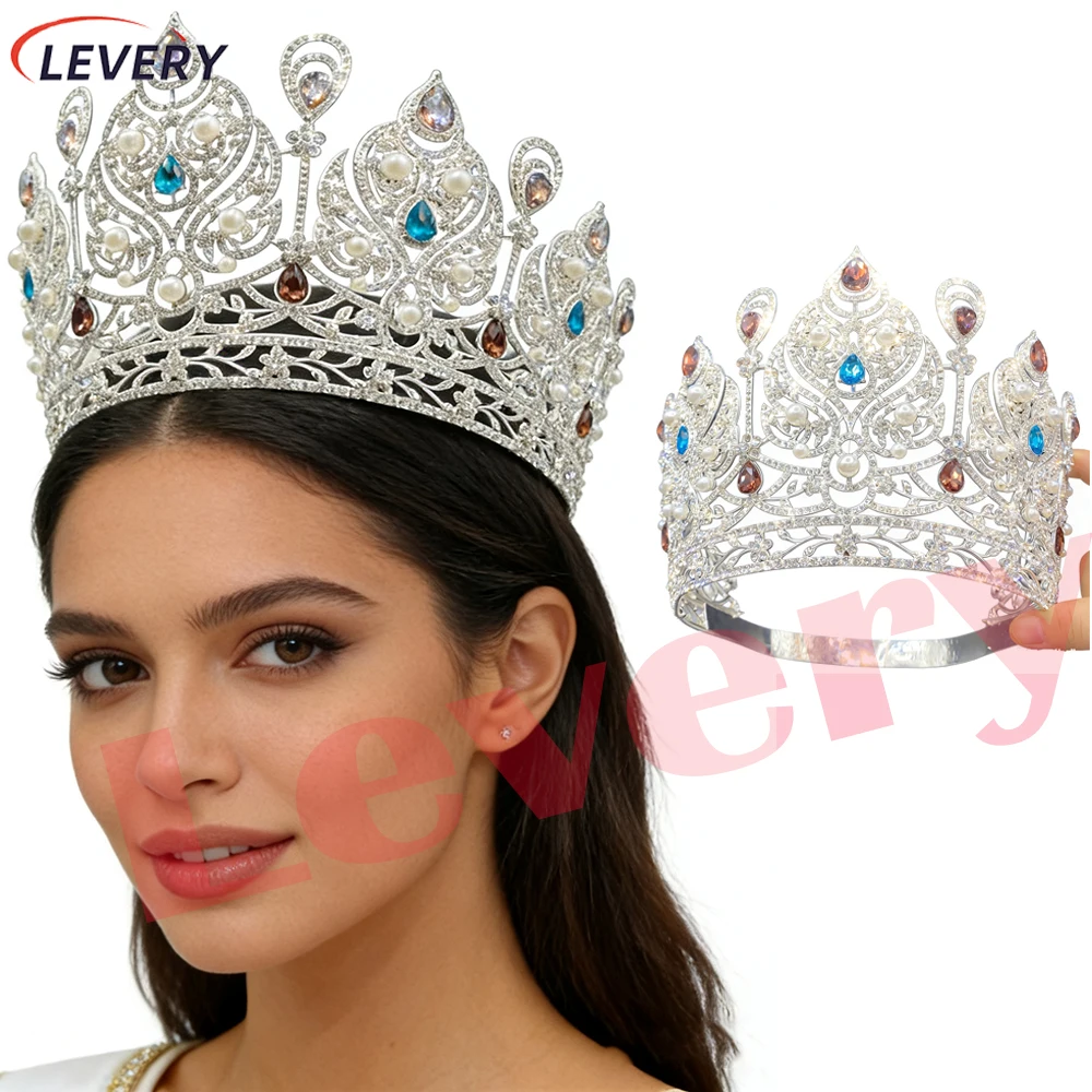 

Кристальная корона-тиара для королевы конкурса красоты, украшенная стразами, для женщин, принцесс, на День рождения, выпускной, для церемонии Кинсеаньеры