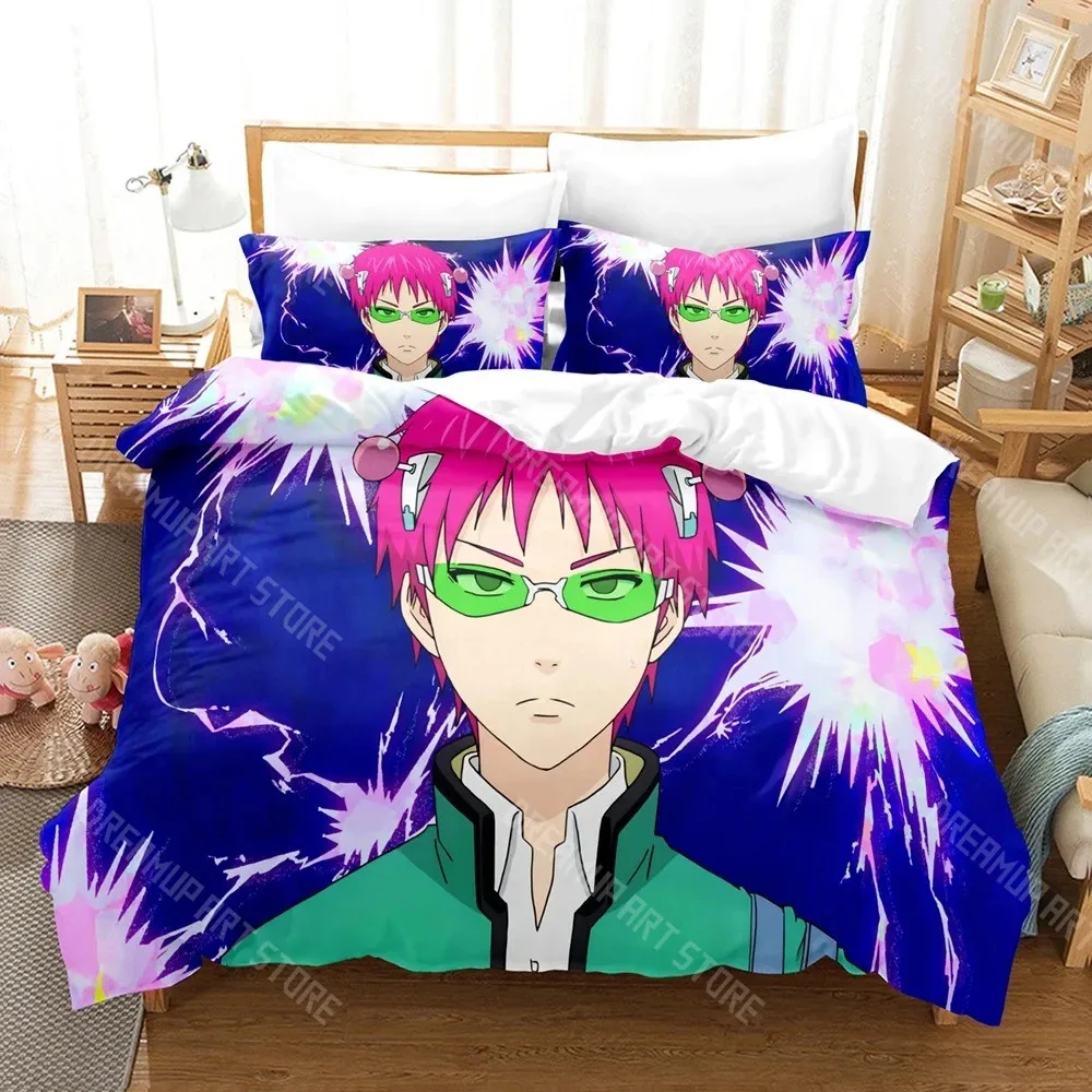 3D Printed Disastrous Life Of Saiki K Anime Bedding Set for Boys Girls Duvet Cover Twin Queen King Full Single Double Sizes