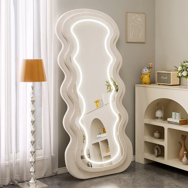 

Full body mirror LED intelligent Girl Alien Floor Mirror with Lamp Room decoration wall art espejos para maquillarse furniture