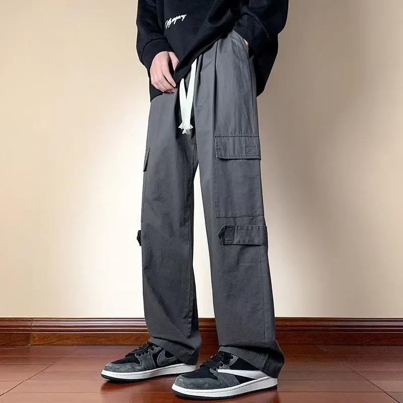 

Cotton Work Trousers Men's Autumnal American Retro Casual Loose Straight Leg Casual Pure Cotton Wear Resistant Work Pants