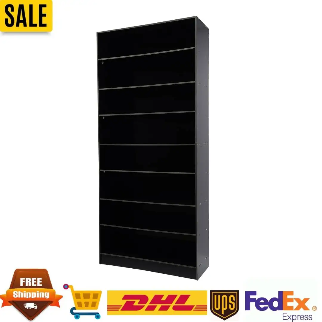 

8-Tier Freestanding Shoe Rack 110.23lbs Load-Bearing, Holds 32 Pairs Shoes, Adjustable Tier Spacing Black Shoe Storage Cabinet