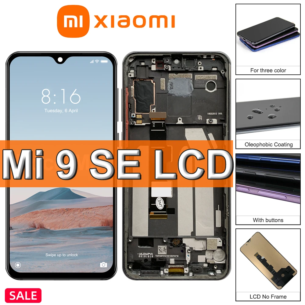 

5.97" TFT High Quality Xiaomi Mi 9 SE LCD Display Touch Screen, For Mi9se Mi9 Se M1903F2G LCD Display Replace, with Frame Tested