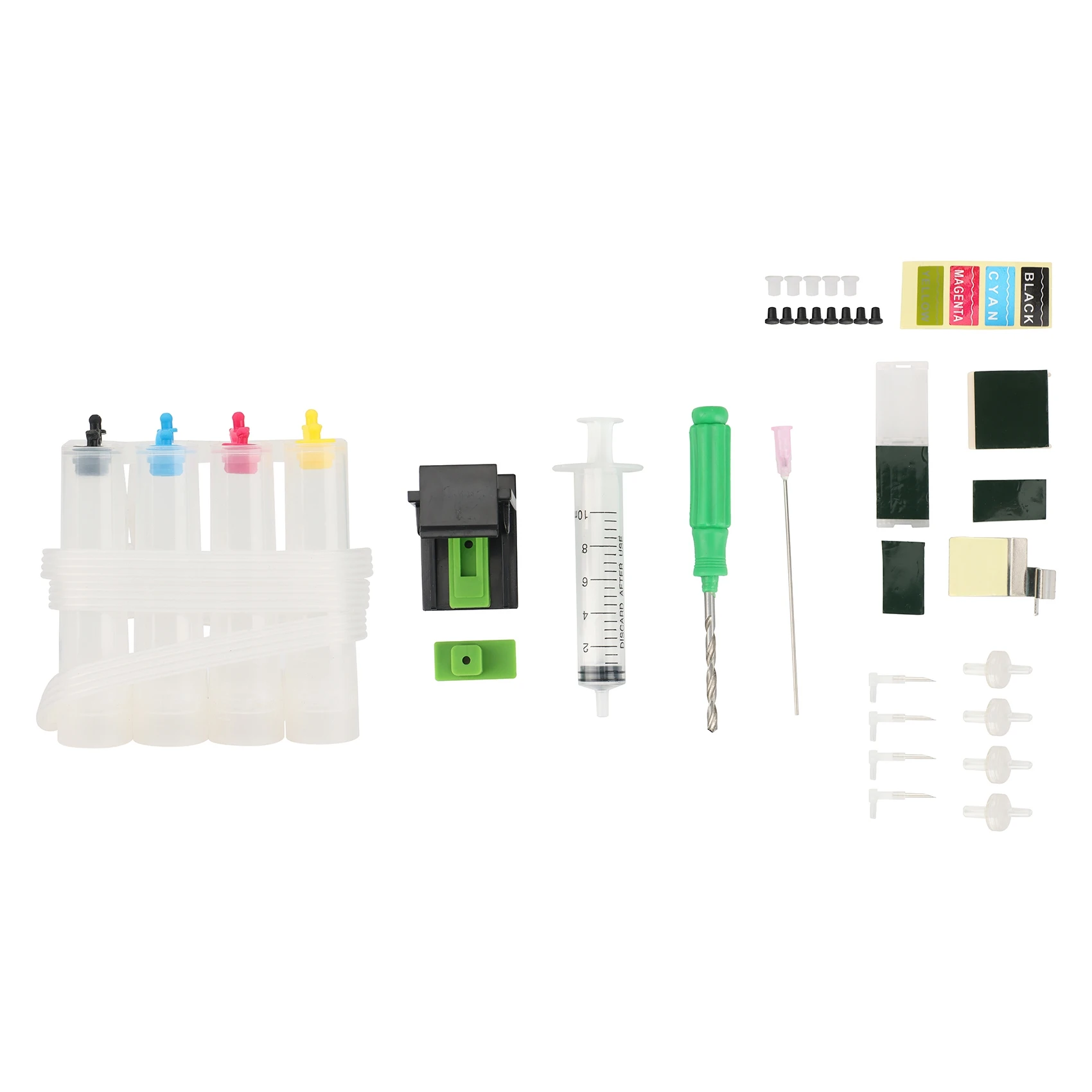 Inkjet Printer Continuous Ink Supply System Universal Color Ciss DIY Kit Accessory Cartridge Replacement for HP