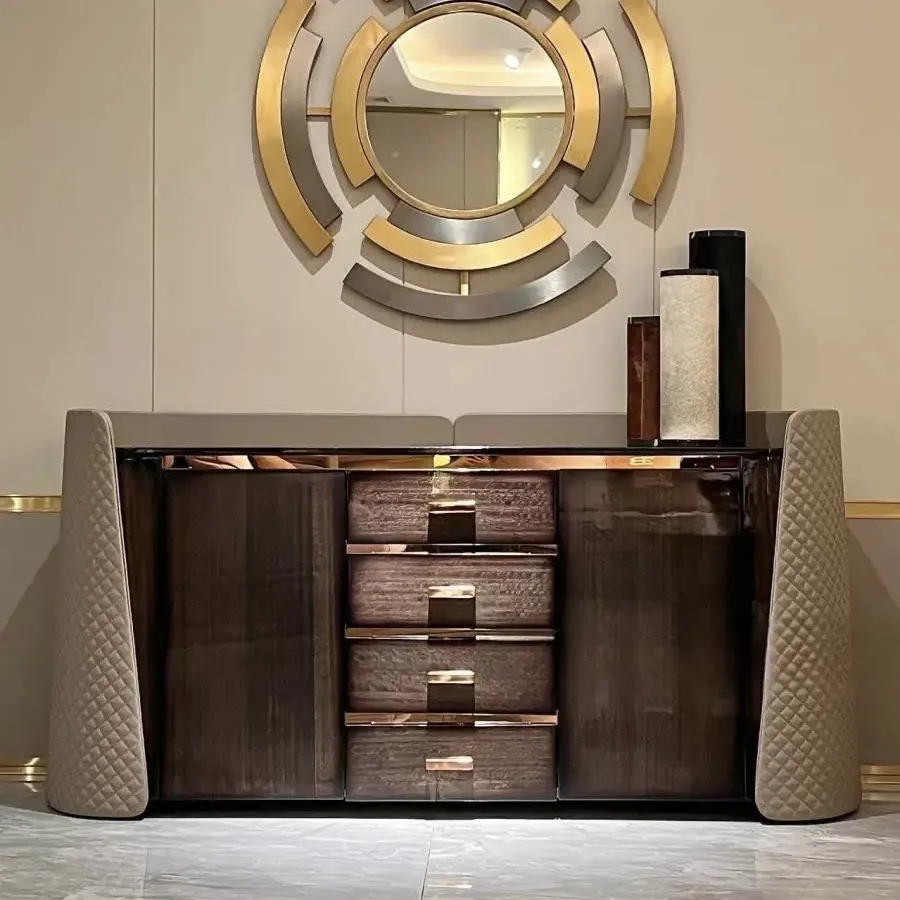 Light luxury entrance three-bucket cabinet double door storage locker shoe cabinet