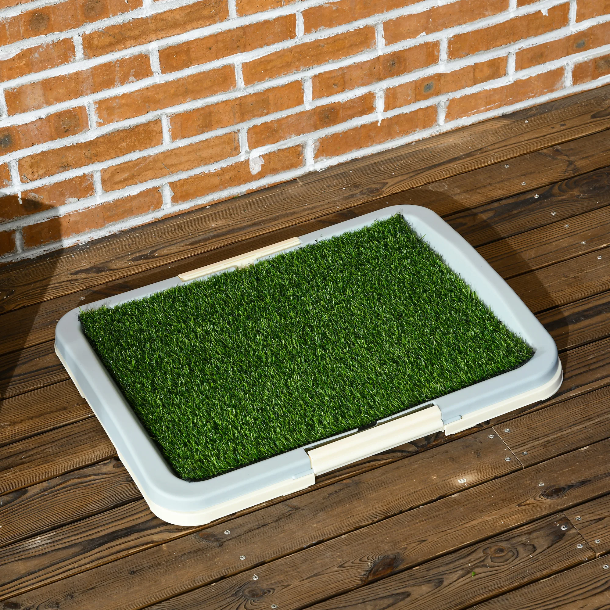 PawHut puppytoilet hondentoilet puppy potje kunstgras honden-WC blauw 63x48,5cm