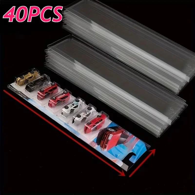 40pcs Die-Cast Cars Toy Display Cases Transparent Model Car Protective Shell PVC Box with Folded Edges for Model Car Collectible