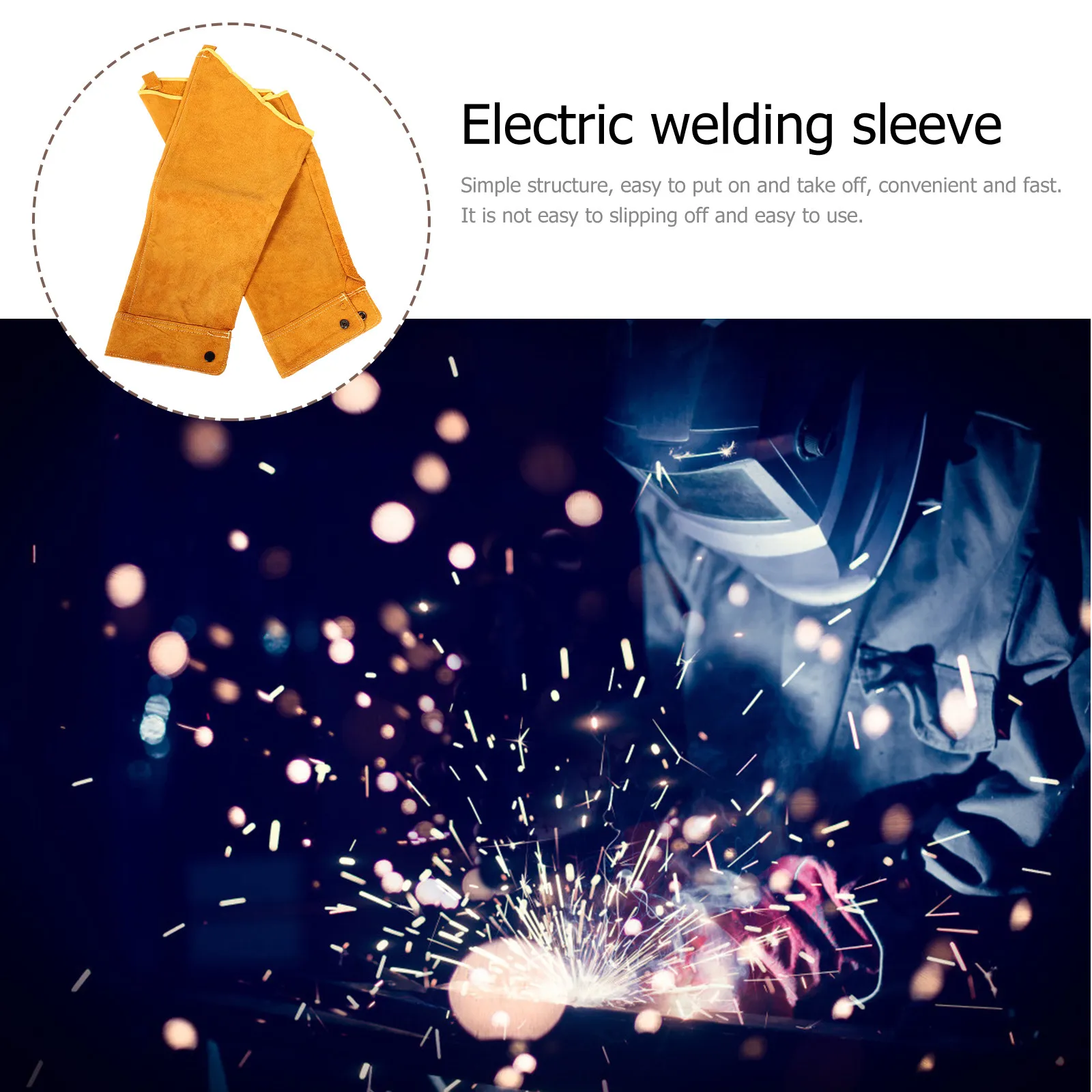 

1Pair Durable Arm Protection Sleeves Welding Oversleeves Practical Heat Resistant Anti-Scalding Sleeve for Mining