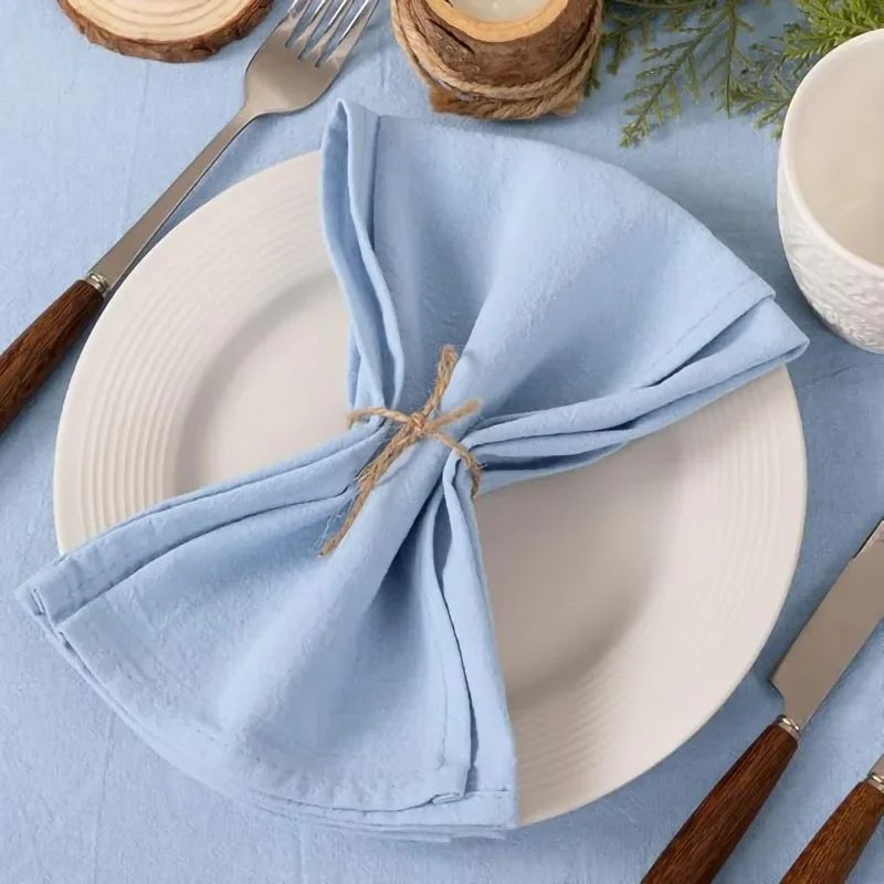 

70PC 30X45CM 100% Cotton Cloth Napkins Napkin Reusable Weddings Party Baby shower Christmas Table Decor Retro napkins Reusable